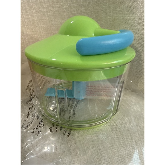 Kuhn Rikon Swiss Pull Chop Food Processor with Pull Cord Blue/Green NEW - Picture 2 of 6
